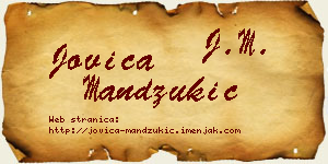 Jovica Mandžukić vizit kartica